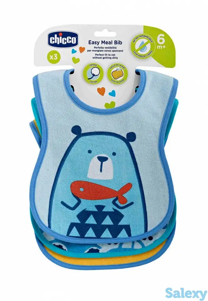 Слюнявчики 3 шт. chicco, фотография 1