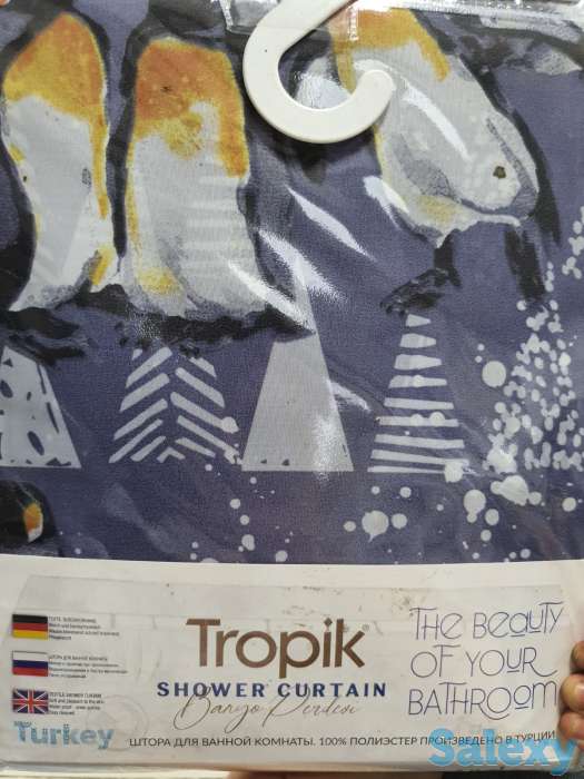 Шторки для душа и ванны, сделано в Турции, пингвины эстетика, фотография 4