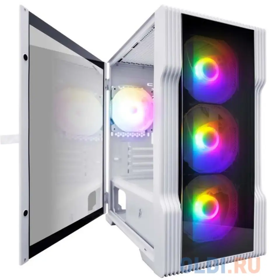 Корпус microatx 1stplayer trilobite t3-g без бп белый, фотография 1