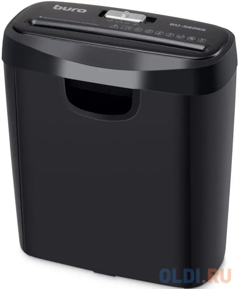 Шредер buro home bu-s606s черный (секр.р-2) ленты 6лист. 11лтр. пл.карты, фотография 1