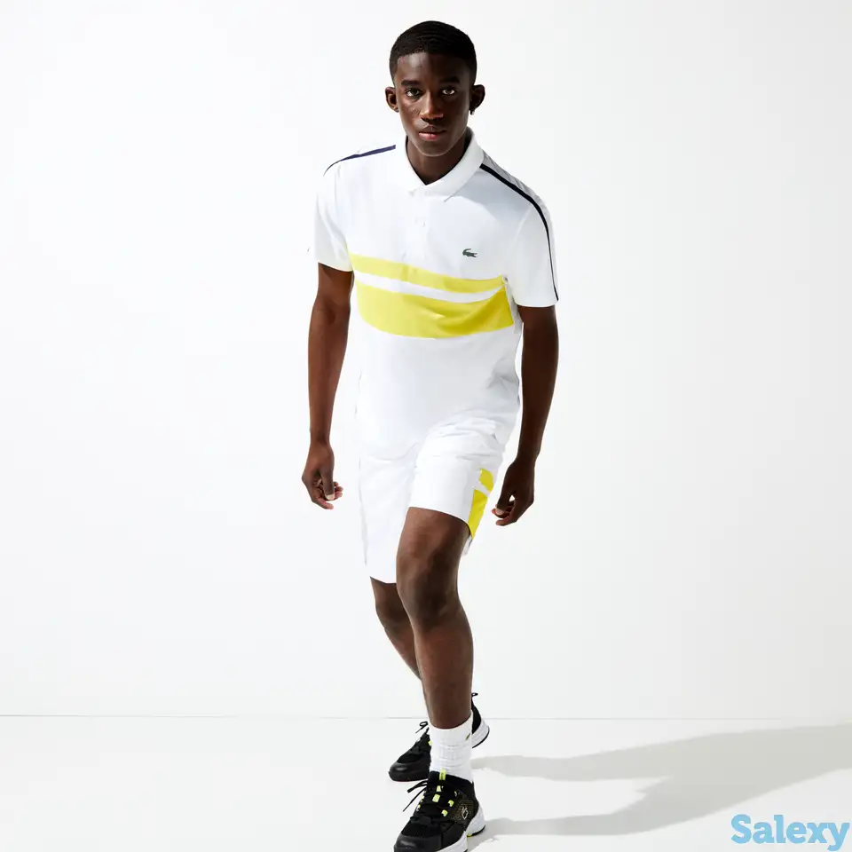 Мужская теннисная рубашка-поло lacoste sport из дышащего износостойкого хлопка, фотография 1