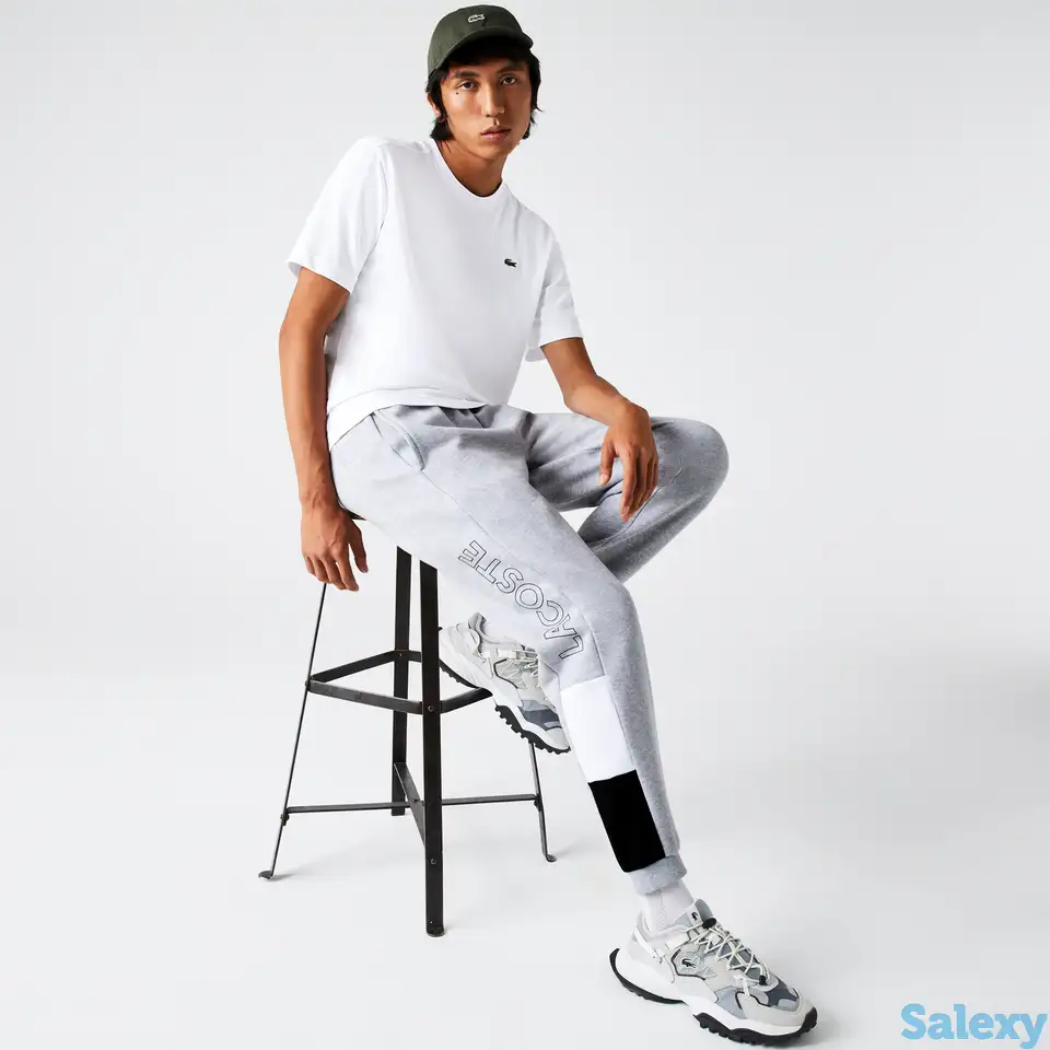 Мужские фирменные флисовые брюки lacoste для бега, фотография 1