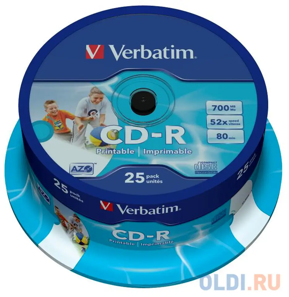 Диски cd-r 80min 700mb verbatim  52x  25 шт , фотография 1