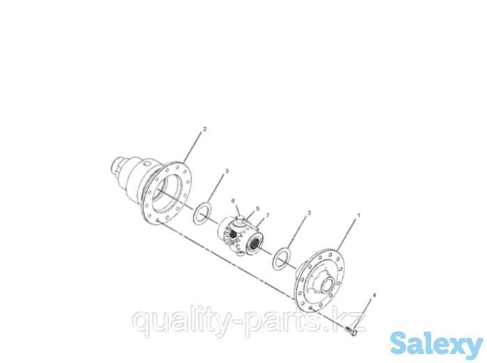 Дифференциал заднего и переднего моста на экскаватор-погрузчик Caterpillar 428 (C, D, E, F), 432 (C, D, E, F) Кат, Cat, фотография 2