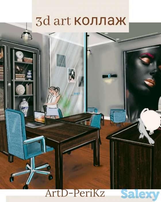 Визуализация и эскизы интерьера на заказ . 2d , 3d коллажи интерьера, скетч план , 3d моделирование, фотография 1