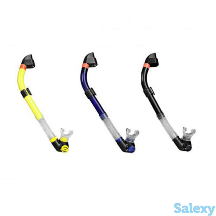 Трубка плавательная flexa dry цвет желтый akvilon, фотография 1