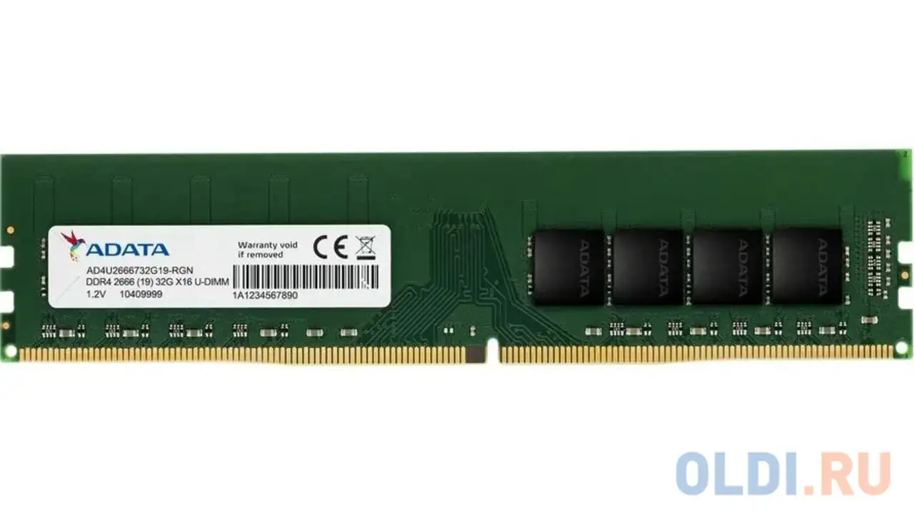 Модуль памяти adata 8gb ddr4 2666 u-dimm premier ad4u26668g19-bgn, cl19, 1.2v,, фотография 1