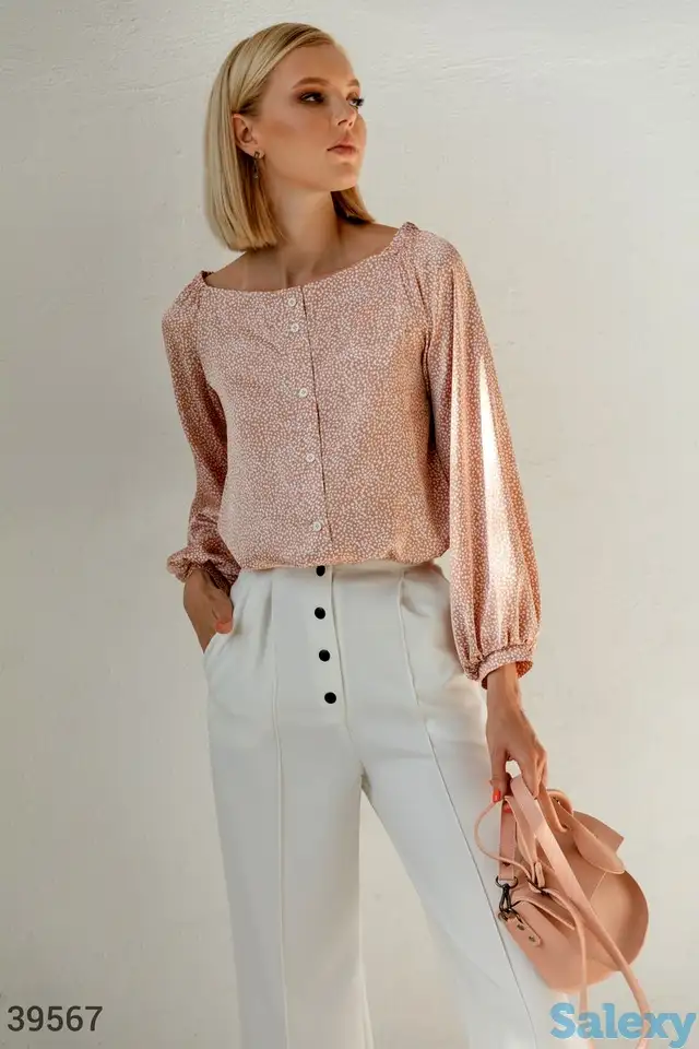 Шелковая блуза в горошек, фотография 1