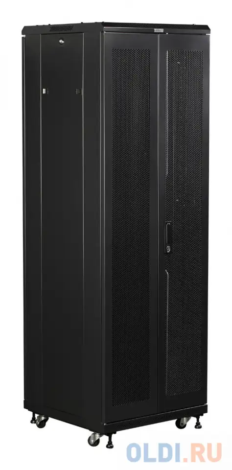 Шкаф коммутационный lanmaster (twt-cbb-42u-6x8-g1) напольный 42u 600x800мм пер.дв.стекл задн.дв.спл., фотография 1