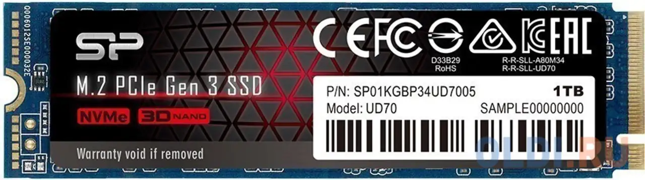Ssd накопитель silicon power ud70 1 tb pci-e 3.0 x4, фотография 1