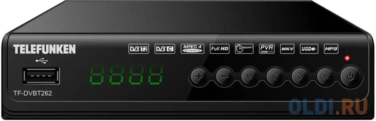 Ресивер dvb-t2 telefunken tf-dvbt262 черный, фотография 1