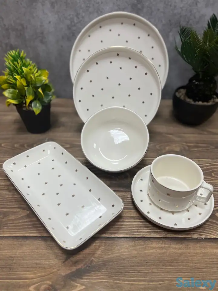 Белый столовый сервиз со звёздочками Vassila, фотография 3