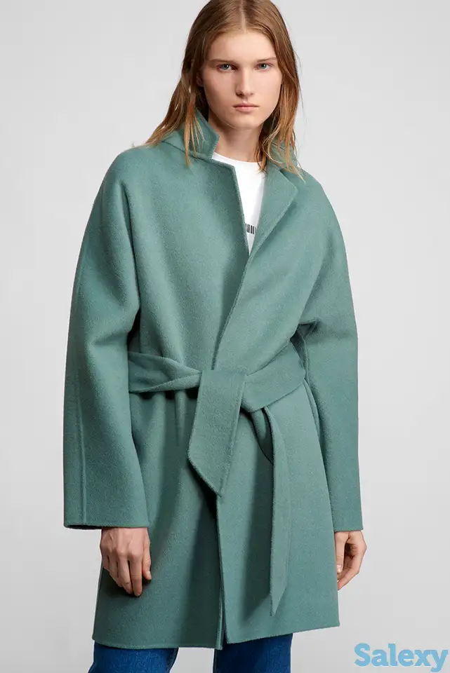 Пальто укороченное на запах с поясом vassa&co, фотография 1