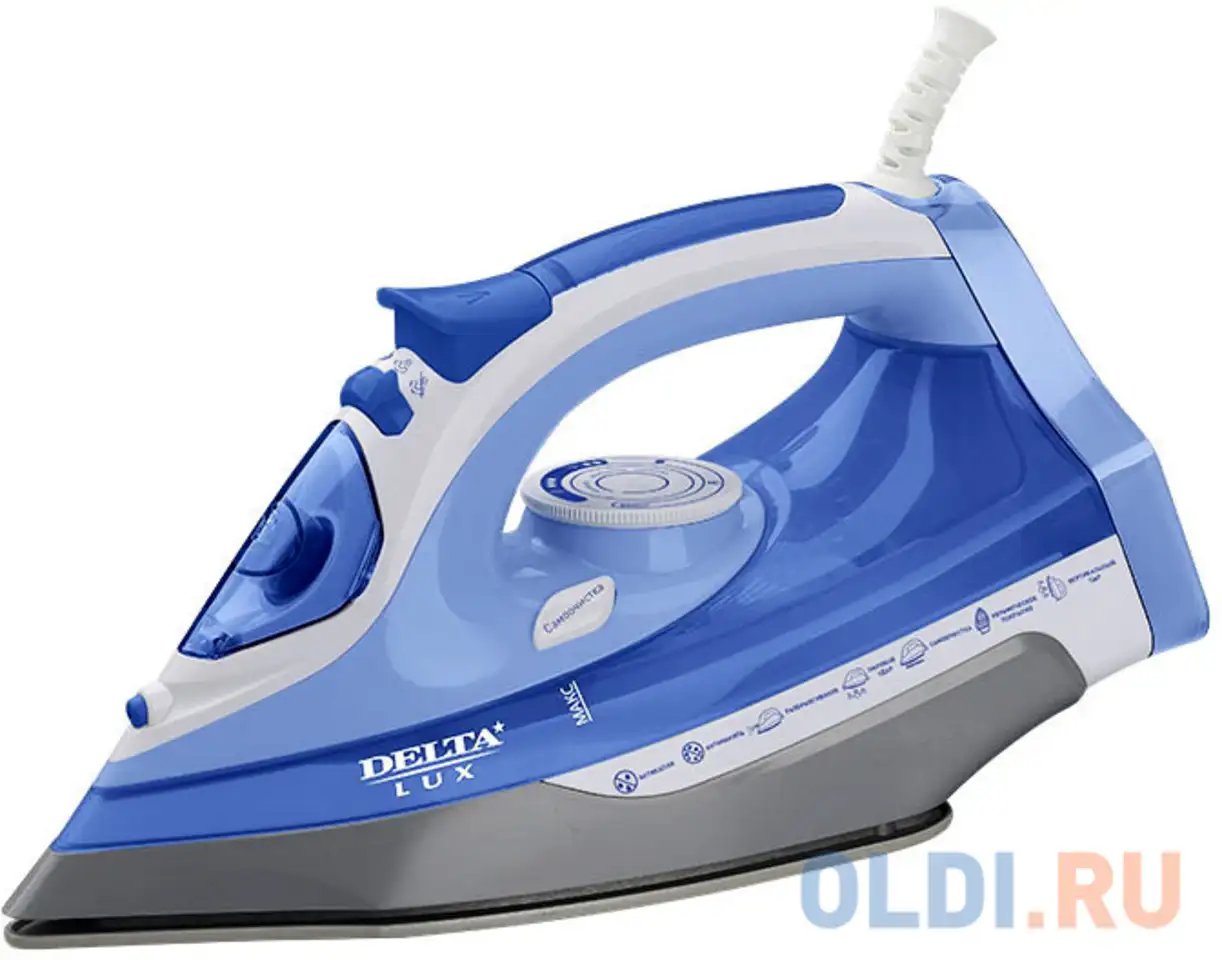 Утюг delta lux dl-712 белый с синим, фотография 1
