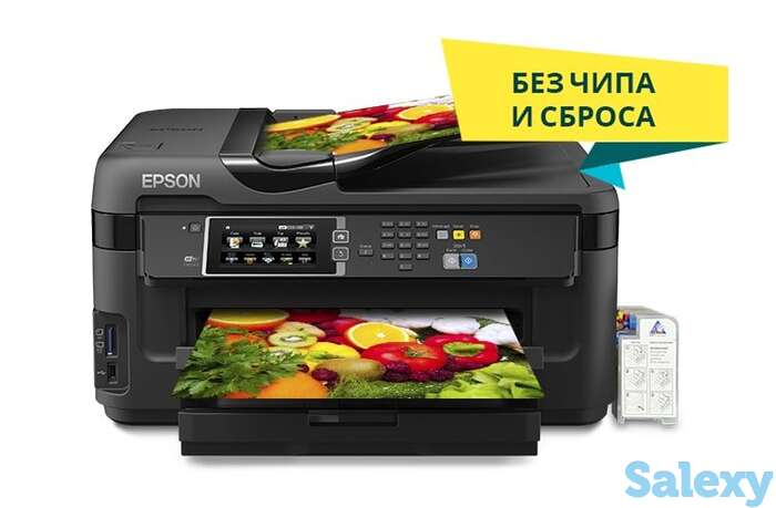 Мфу epson wf-7610 с снпч и чернилами, фотография 1