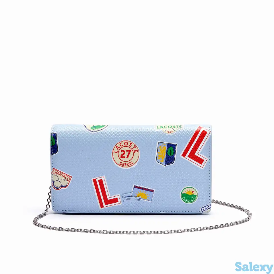 Женский кошелек lacoste chantaco patches на цепочке из кожи, фотография 1