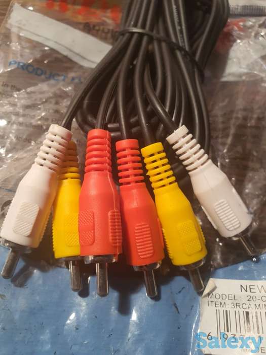 Кабель шнур три 3 тюльпана 3 RCA M/M, 1.8 метра, фотография 1