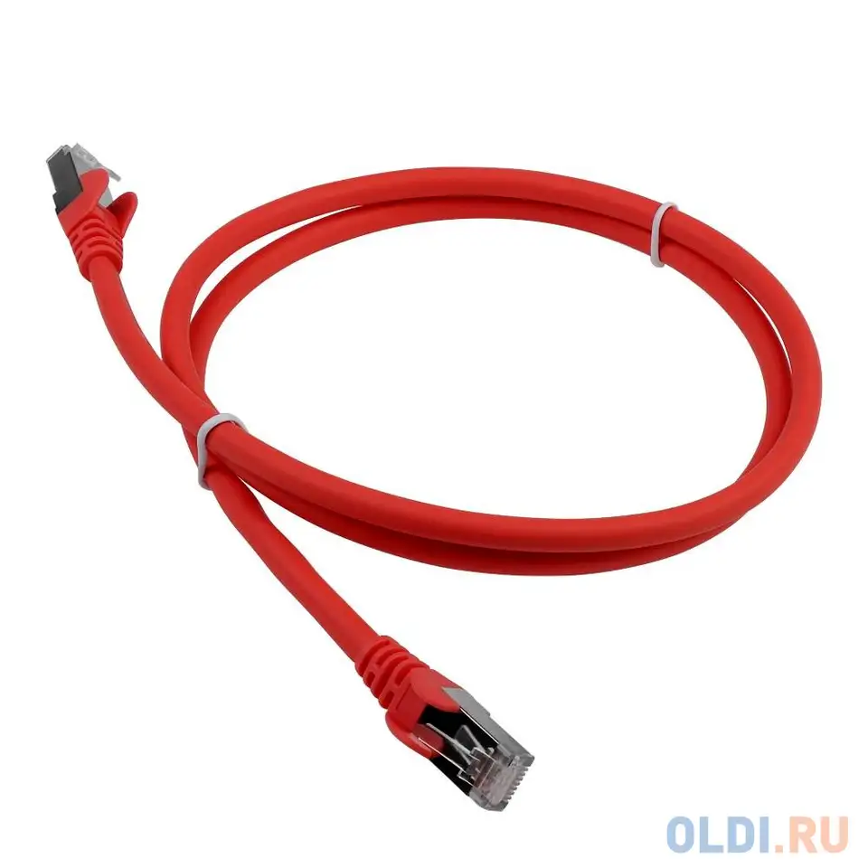 Патч-корд lanmaster lan-pc45/s6a-5.0-rd вилка rj-45-вилка rj-45 кат.6а 5м красный lszh, фотография 1