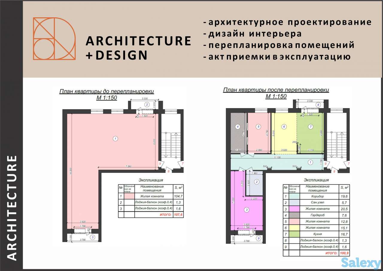 Проект перепланировки квартир, домов; Акт приемки в эксплуатацию, фотография 1