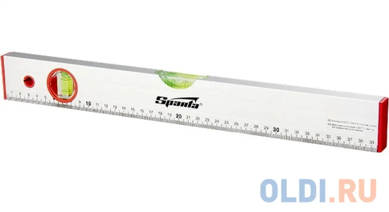 Уровень алюминиевый, 2000 мм, 2 глазка, линейка// sparta, фотография 1