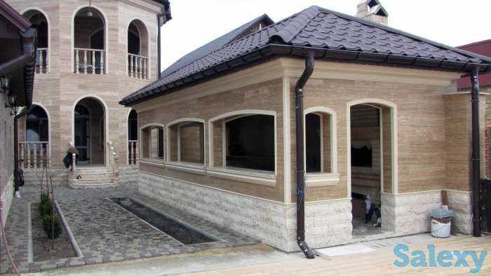Облицовка фасадов гранитом мрамором или травертином, фотография 1