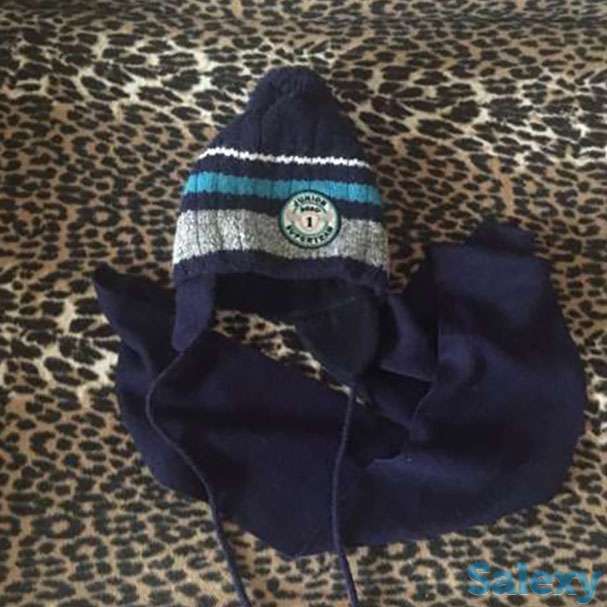 Детская шапка с шарфом, фотография 1