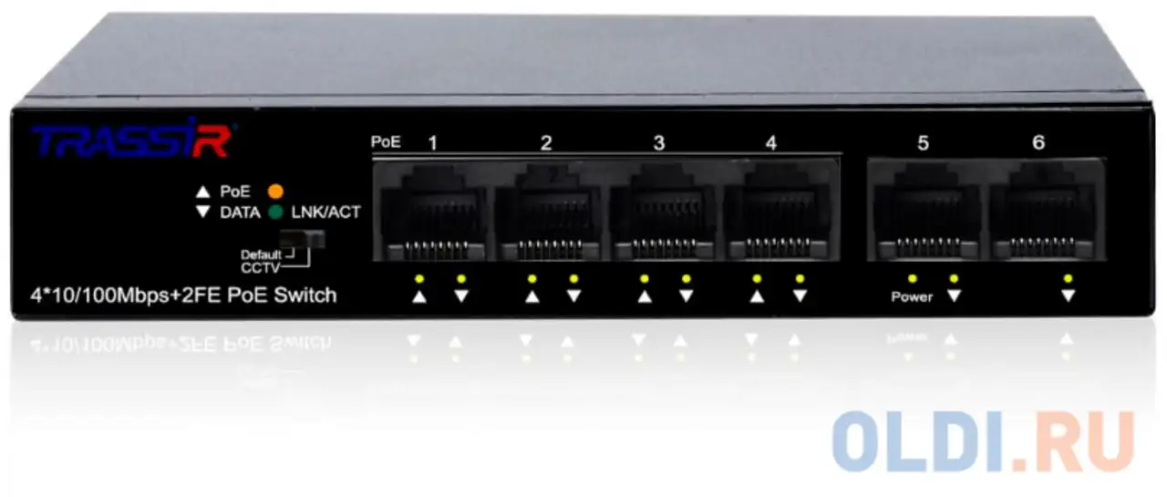 Коммутатор trassir tr-ns1106-60-4poe, фотография 1