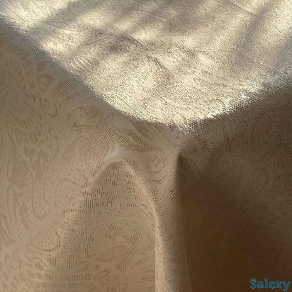 Испанская жаккардовая скатерть с золотым люрексом тефлоновым покрытием, фотография 5