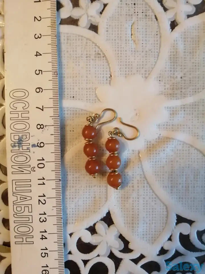 Продам натуральные янтарные серёжки., фотография 2