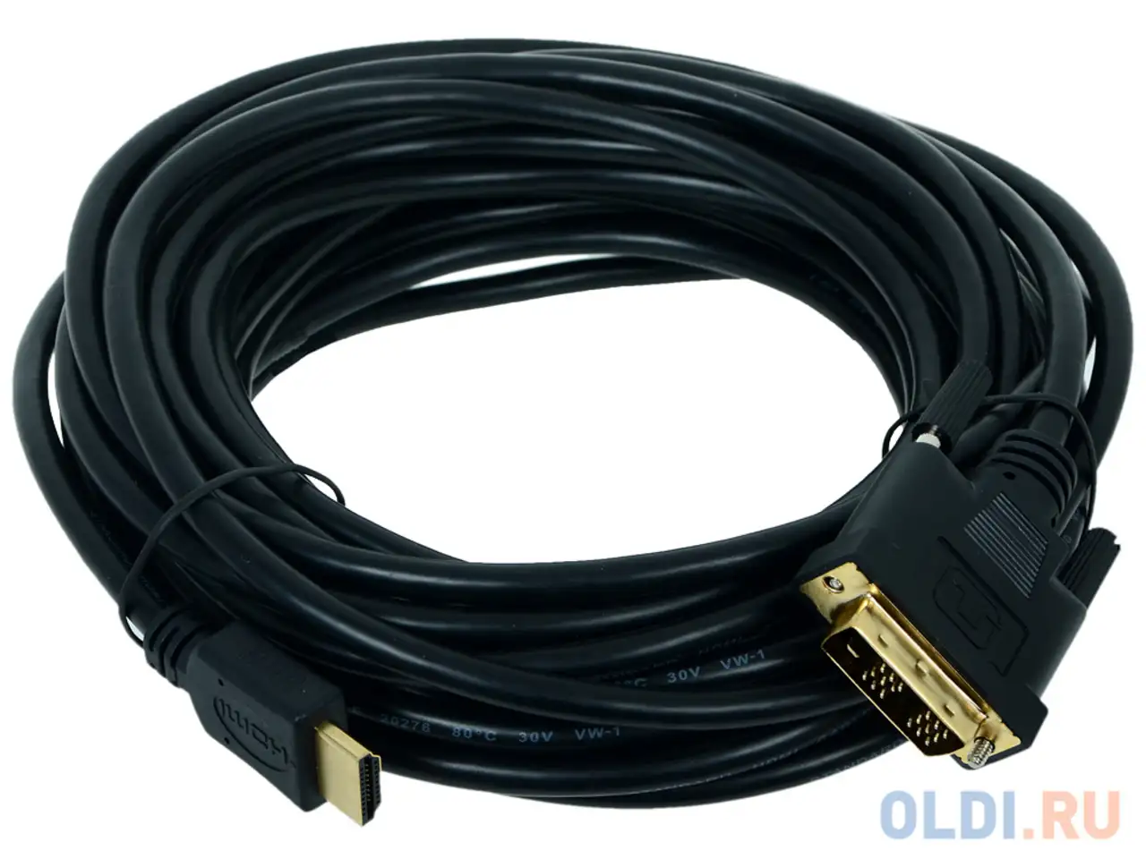 Кабель hdmi - dvi 19m/19m single link gembird 10м, черный, позол.разъемы,, фотография 1