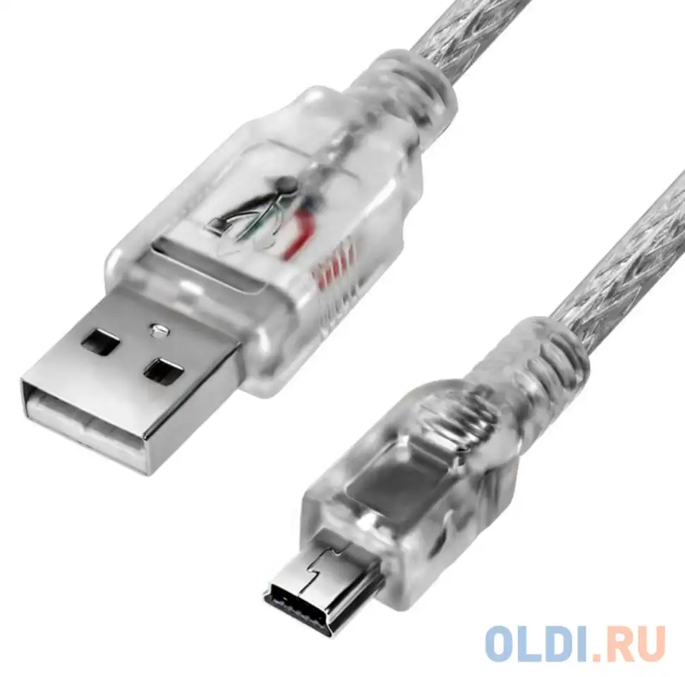 Greenconnect кабель prof 1.5m usb 2.0, am/mini 5p, прозрачный, 28/24 awg,, фотография 1