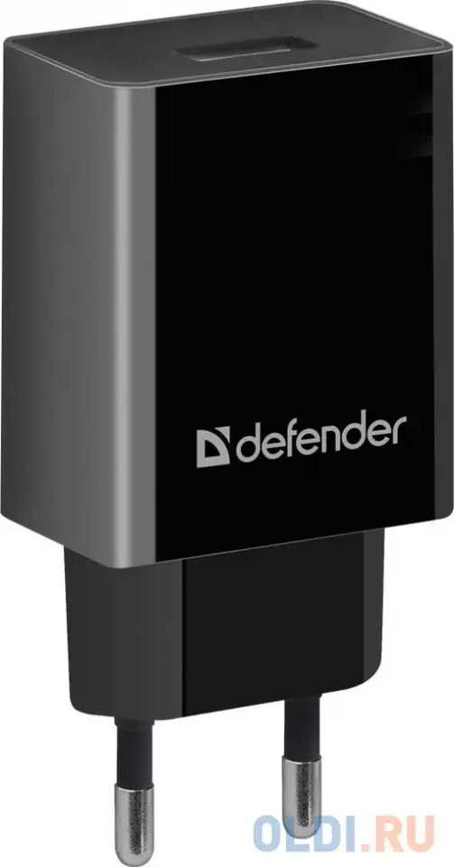 Сетевой адаптер defender epa-10 черный, 1xusb, 5v/2.1а, пакет, фотография 1