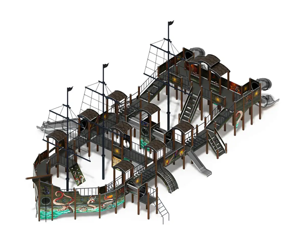 Баркентина (летучий голландец) - дик 2.03.3.06-21 - игровой комплекс (нержавейка скат), фотография 1
