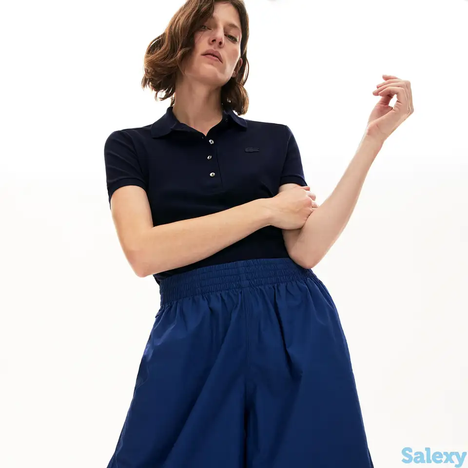 Женское поло lacoste slim fit из эластичного хлопка, фотография 1