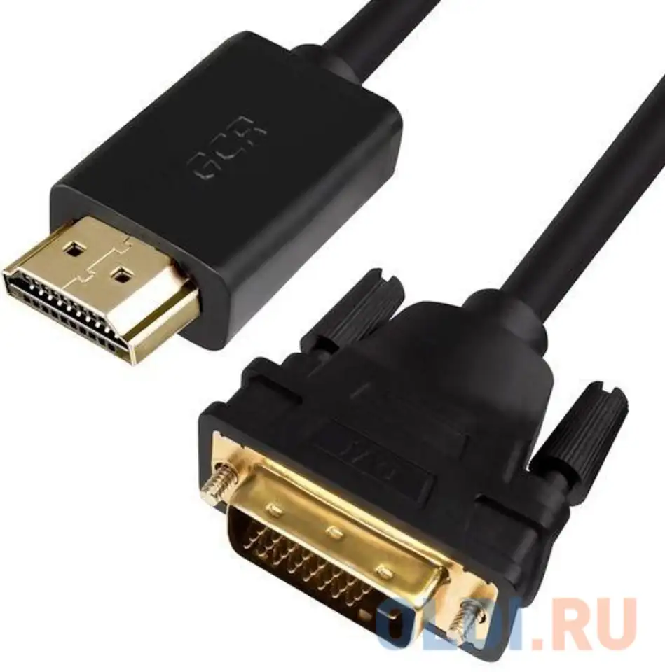 Greenconnect кабель hdmi-dvi 10.0m черный, od7.3mm, 28/28 awg, позолоченные контакты, 19pin, фотография 1