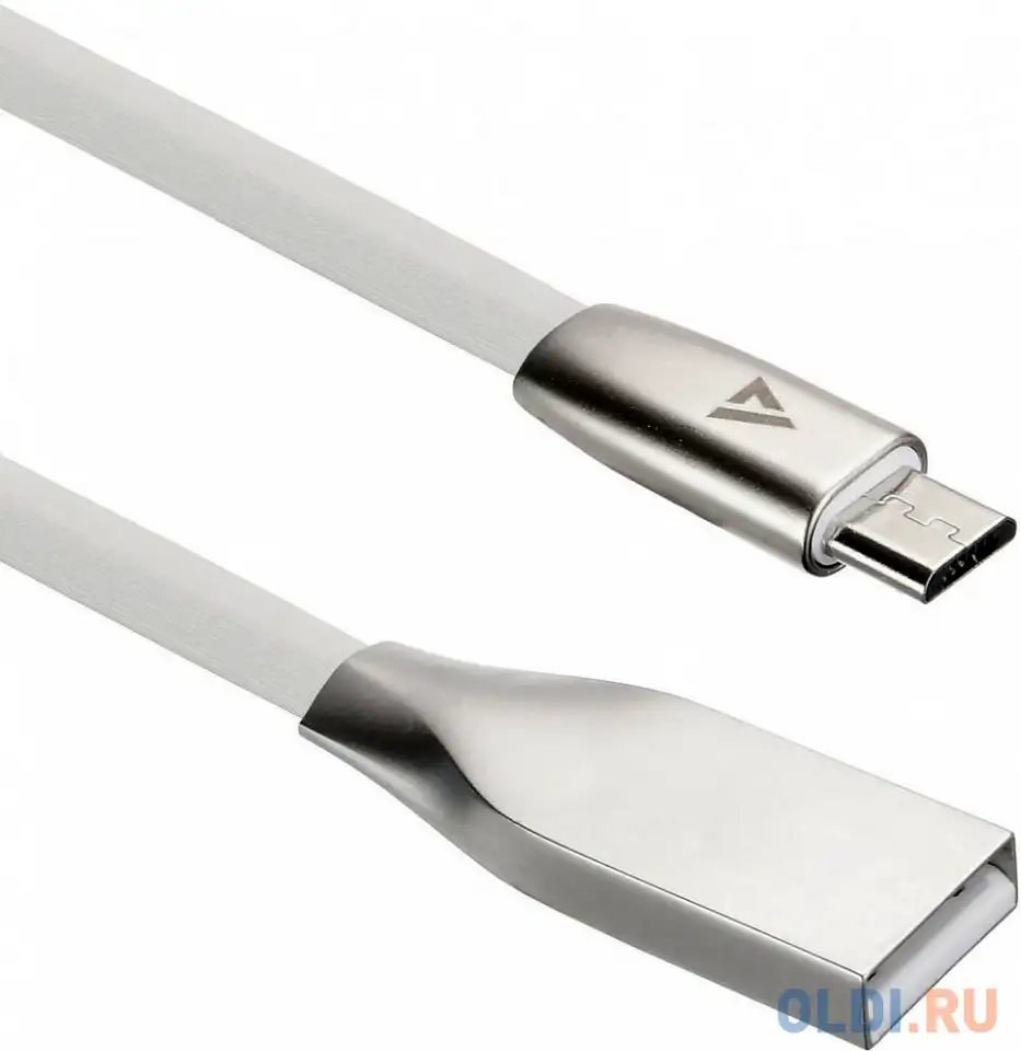 Кабель microusb 1.2м acd acd-u922-m1w плоский белый, фотография 1