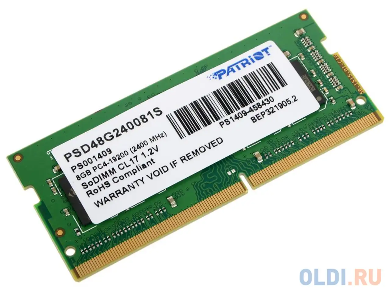 Оперативная память для ноутбука patriot psd48g240081s so-dimm 8gb ddr4 2400 mhz, фотография 1