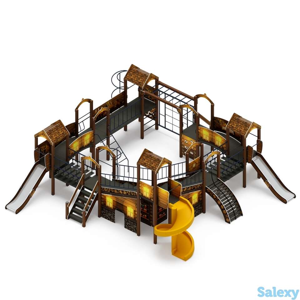 Детский игровой комплекс «остров детства (эко) (винтовой скат)» дик 2.01.8.02-12 н=1200,, фотография 1