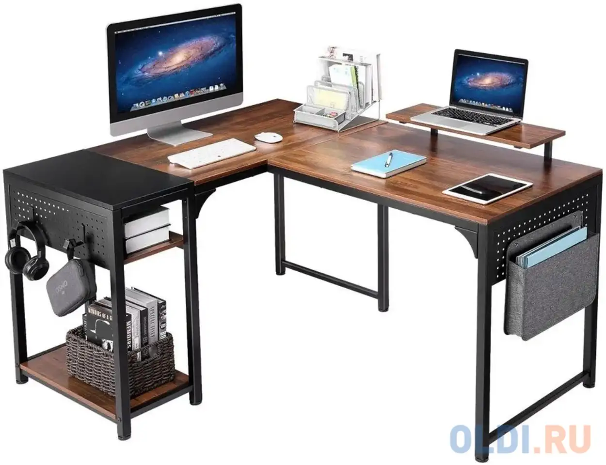 Стол письменный (для компьютера) угловой eureka zx-l150b-rwb с шириной 150 см,, фотография 1