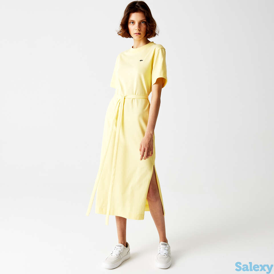 Женское хлопковое платье-майка lacoste с поясом, фотография 1