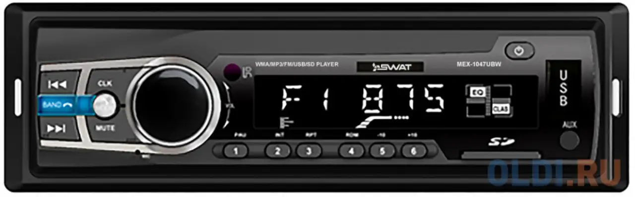 Автомагнитола swat mex-1047ubw 1din 4x50вт, фотография 1