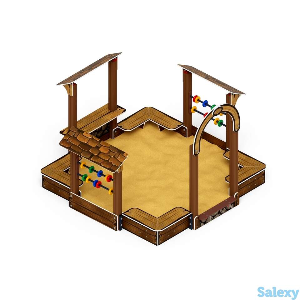 Песочный дворик теремок (коричневый) ио 6.01.04-02, фотография 1