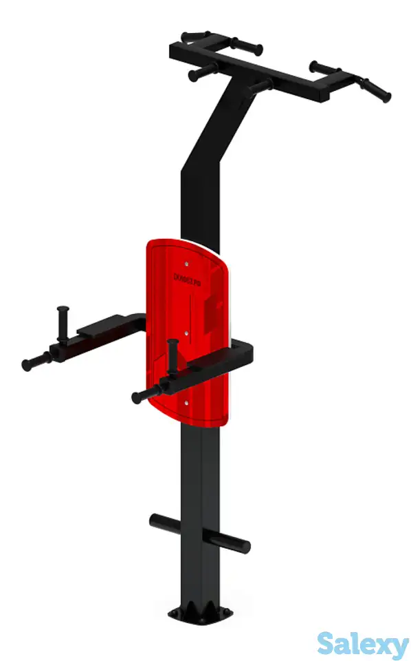 Двойной турник (красный) - уличный тренажер - ст 012-11, фотография 1