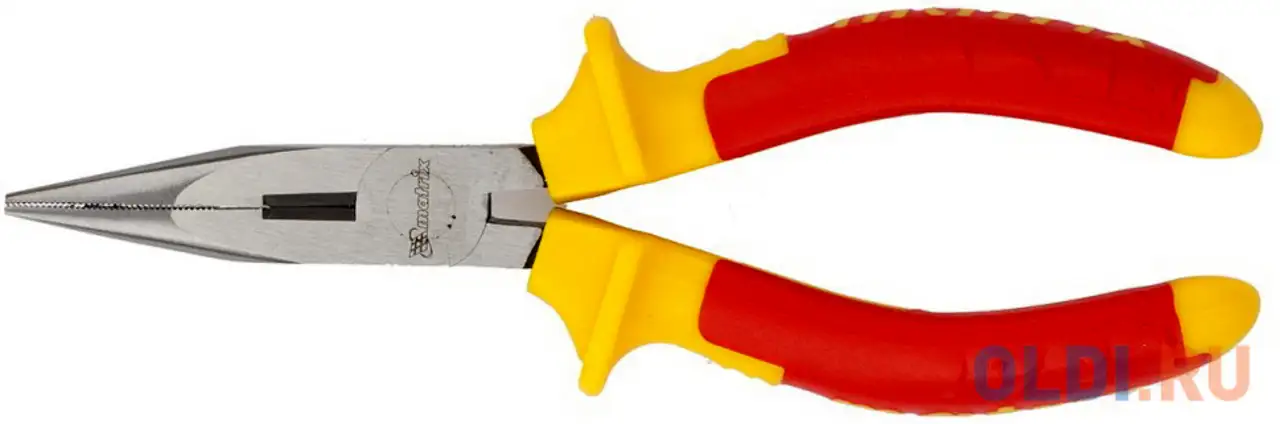 Длинногубцы прямые insulated, 160мм, двухкомпонентные рукоятки// matrix, фотография 1