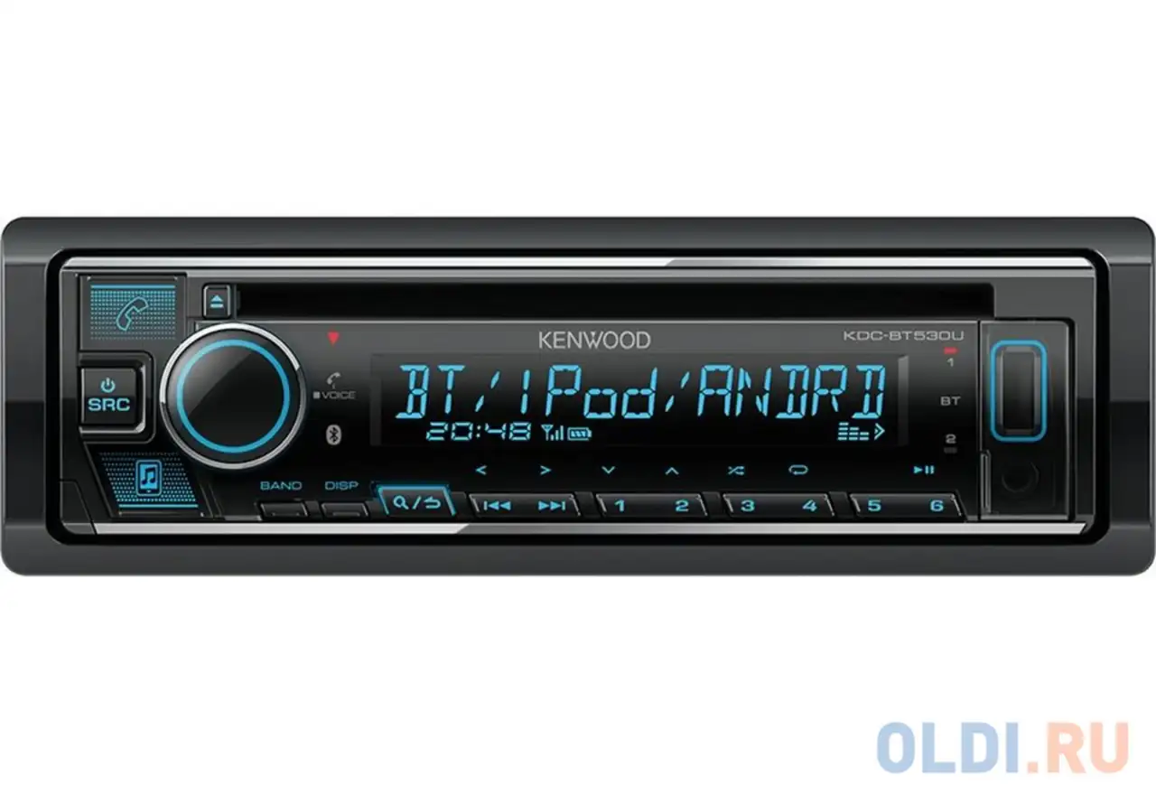 Автомагнитола cd kenwood kdc-bt530u 1din 4x50вт, фотография 1