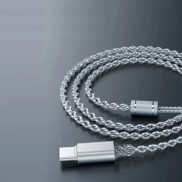 Провод VARLO Type-C на QDC 0,75 HiFi 7.1 Silver, фотография 5