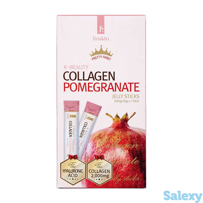 Коллагеновое желе в стиках jinskin k-beauty collagen pomegranate jelly sticks (10 шт.), фотография 1