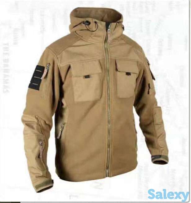 Натовские тактические флисовые комбинированные кофта-ветровка-726 Оптом и в Розницу, фотография 3