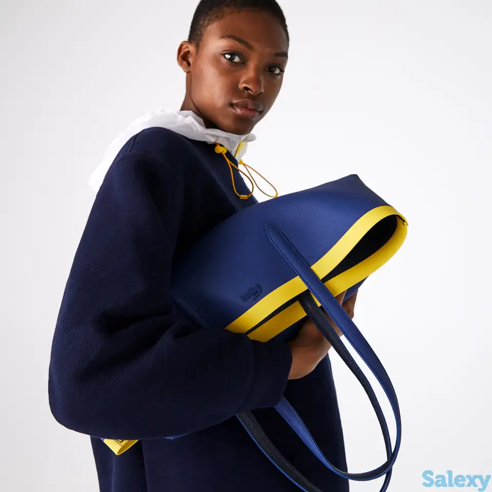 Женская двусторонняя холщовая большая сумка lacoste anna, фотография 1