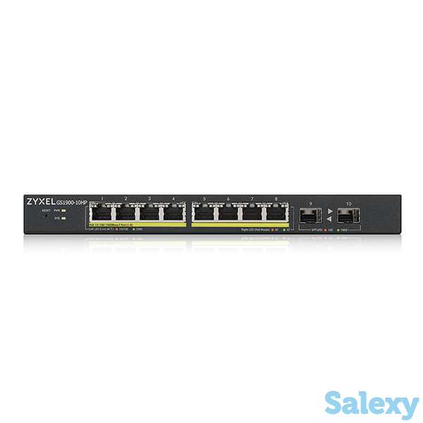 PoE коммутатор 8-портовый гигабитный  2SFP Zyxel GS1900-10HP, фотография 2